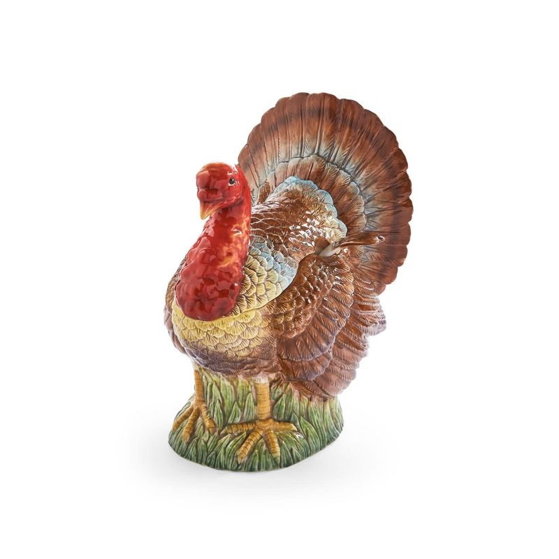 Spode Woodland Figural Turkey Soup Tureen with Ladle - Festive Centerpiece for Thanksgiving, Dolomite Serving Dishs - Hand Wash Only