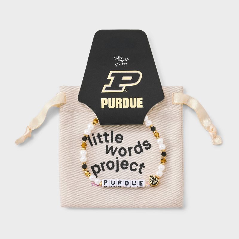 Little Words Project Purdue University Beaded Bracelet - Black/White