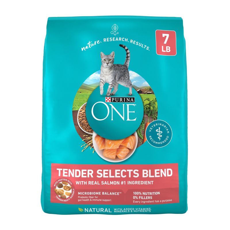 Purina ONE Tender Selects Blend Natural Real Salmon & Fish Flavor Dry Cat Food - 7lbs