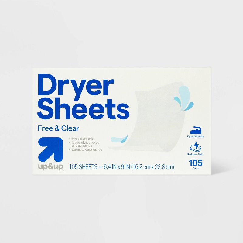 Free & Clear Fabric Softener Dryer Sheets - 105ct - up&up™