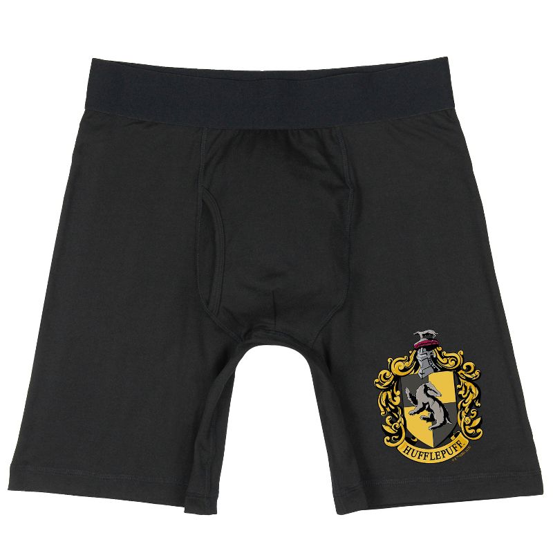 Harry Potter Mens' Boxer Briefs Hogwarts House Crest Lounge Underwear - Hufflepuff Slytherin Ravenclaw Gryffindor