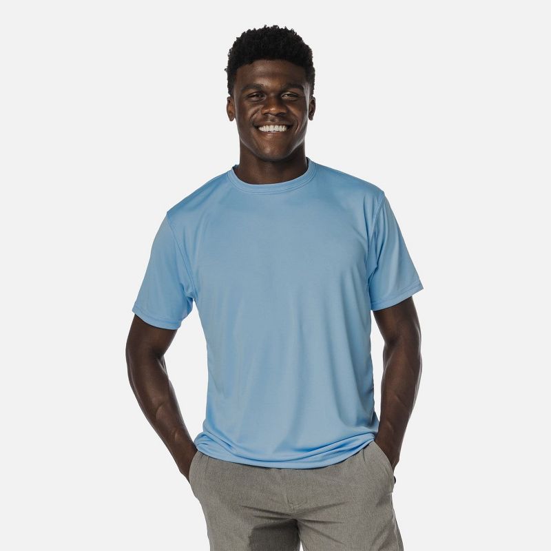 Vapor Apparel Men's UPF 50+ UV Sun Protection Solar Short Sleeve T-Shirt - Columbia Blue, X Large