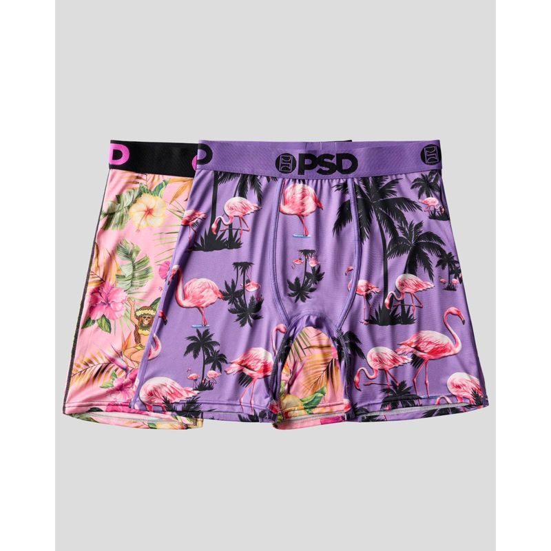 PSD Men's Flamingo Print Briefs - Purple/Pink XL