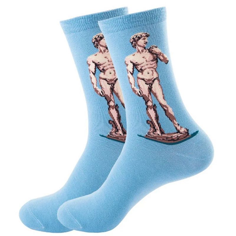 Michelangelo's David Famous Art Socks from the Sock Panda (Men's Sizes, Adult Large)