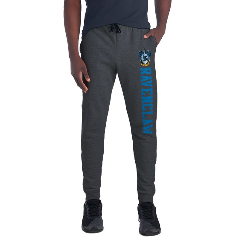Harry Potter Ravenclaw Collegiate Unisex Jogger Sweatpants with Pockets for Men and Women Charcoal Large