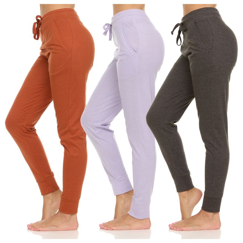 Womens Running Workout Yoga Leggings with Pockets and Ealstic Cuff, Color Pack C, S, Pack Of 3