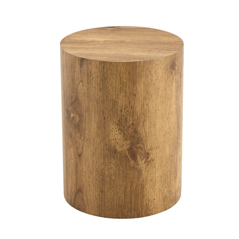 ChicFurnit Coffee Table Cylindrical Wood Grain MDF for Industrial Style Living Room Furniture, Brown, 11.8"*11.8"*15.7"