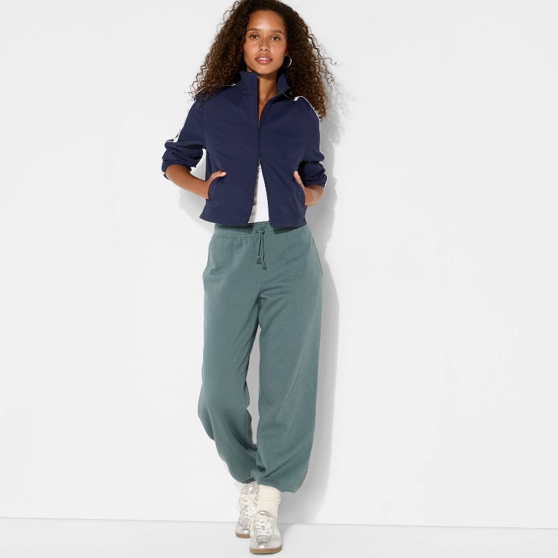 Women's Fleece Mid-Rise Joggers - Wild Fable™ Slate Blue M