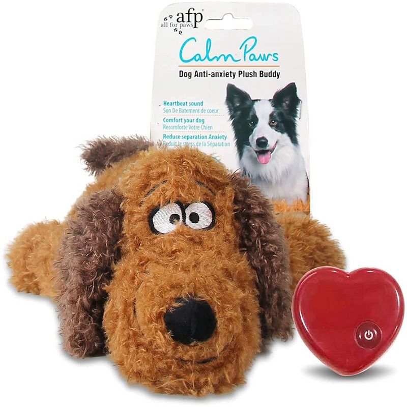 Allforpaws Heartbeat Dog Toys, Puppy Soothing Heartbeat Comfort Dog Sleep Aid Plush Toy, Dog Anti Anxiety Plush Buddy