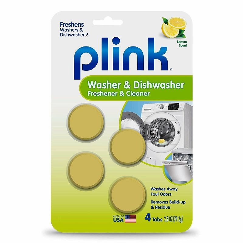 Plink Clothes Washer & Dishwasher Odor Freshener and Cleaner - 4 Lemon Tablets 1-pack