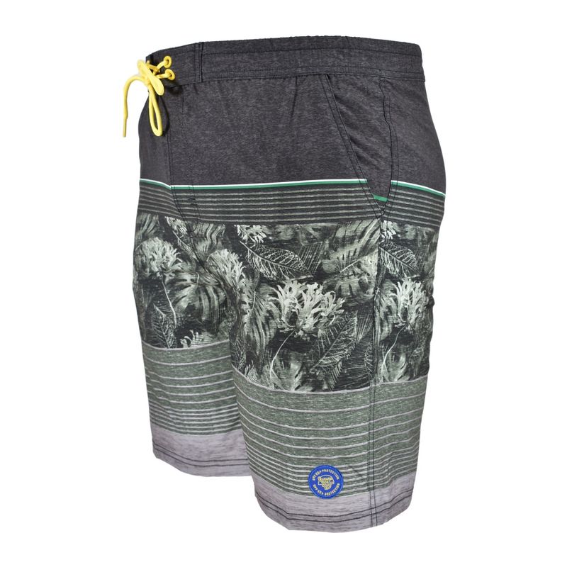 Banana Boat UPF50+ Men's Swim Trunks Palm Leaf Swimsuit |Gray X-Large