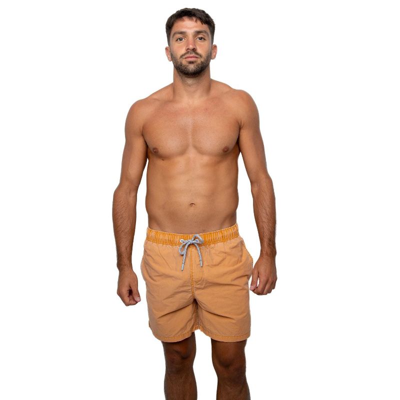 Heat Swimwear Mens Swim Trunks, Washed Orange (S)