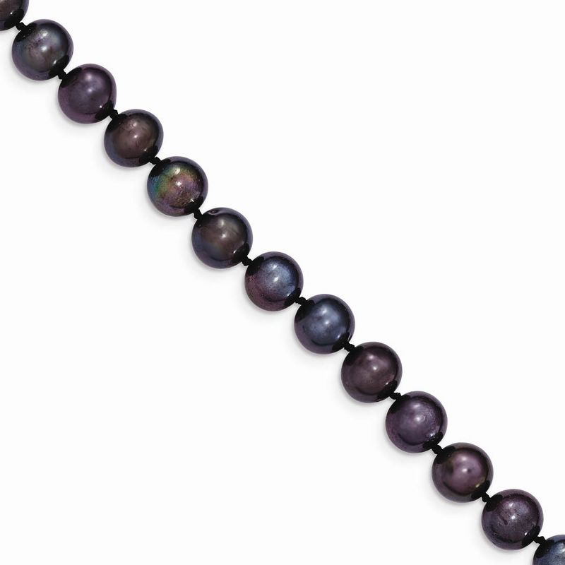 Black Bow Jewelry 8-9mm, Black FW Cultured Pearl & 14k Yellow Gold Necklace, 28 Inch
