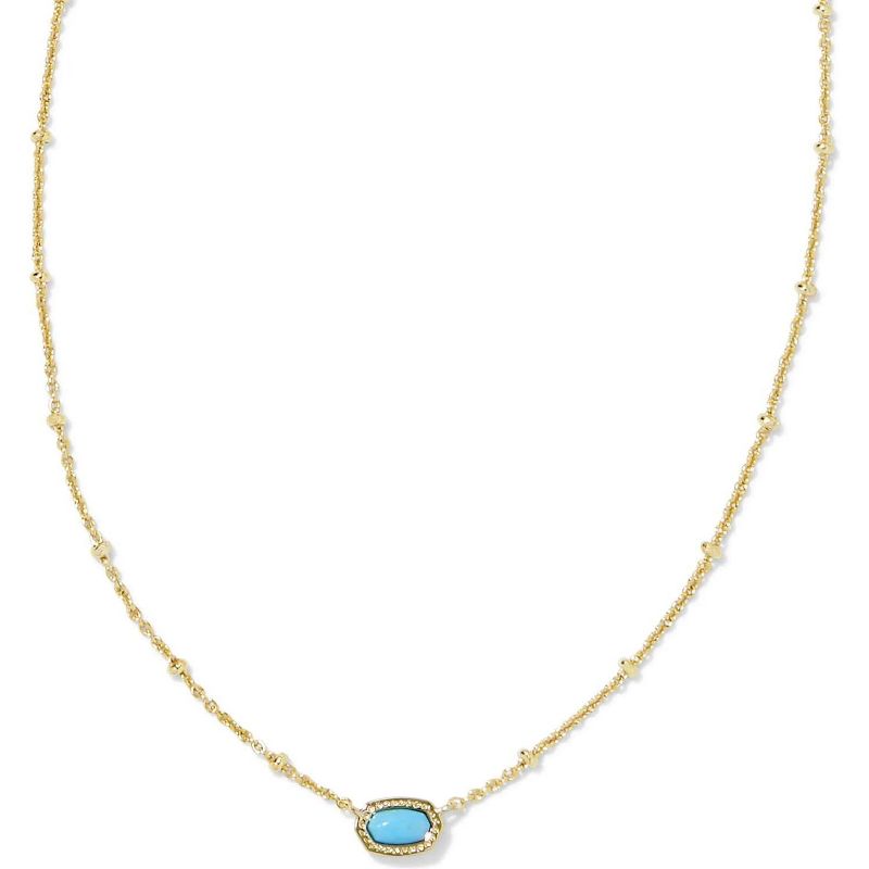Kendra Scott Mini Elisa 14k Gold-Plated Satellite Short Pendant Necklace, Fashion Jewelry for Women