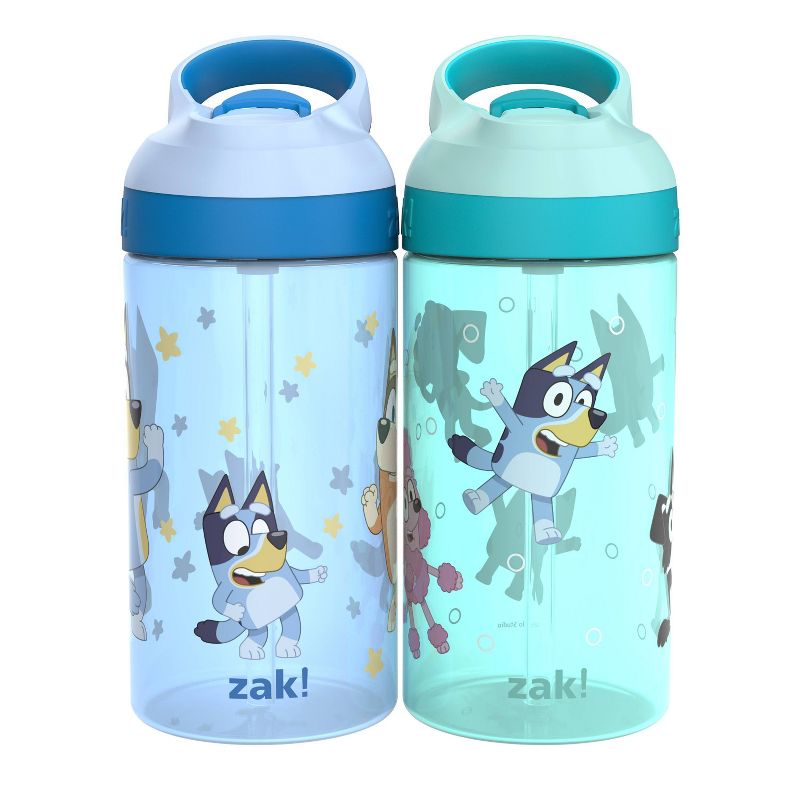 Zak Designs 2pk 16oz Bluey Atlantic Water Bottle Set Blue