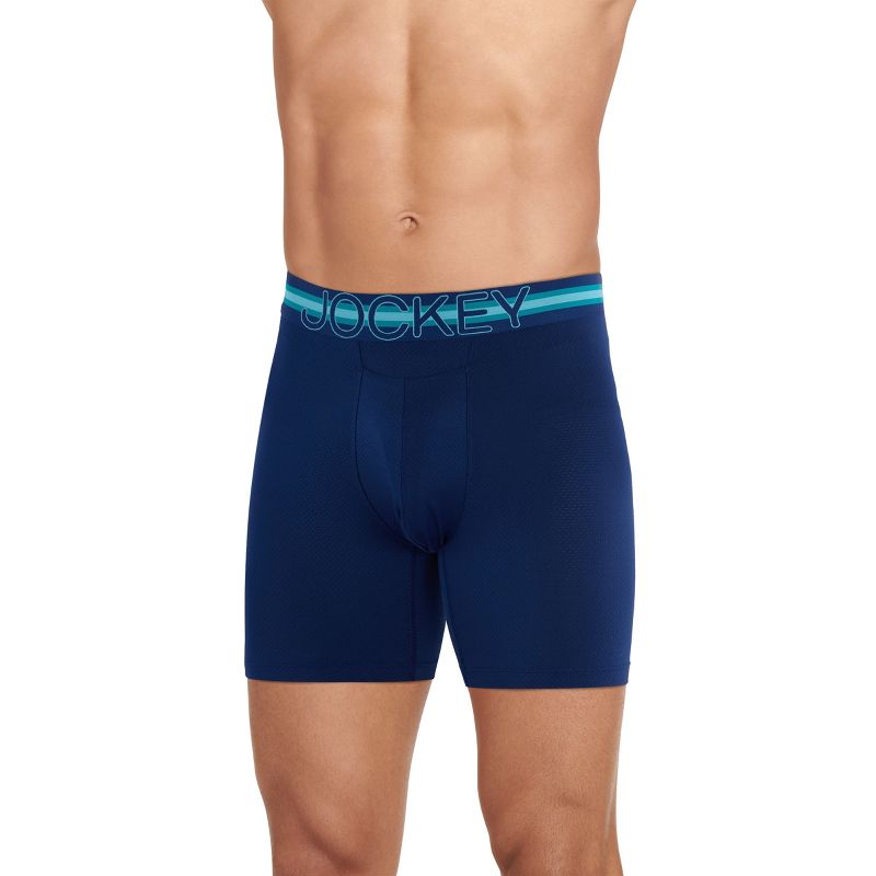 Jockey Sport Men's Stability Pouch Microfiber 6" Boxer Brief S Just Past Midnight