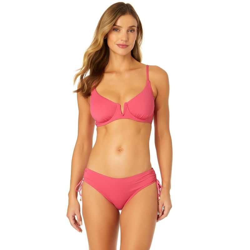 Women's Live In Color V Wire Underwire Bikini Top-Pink Glow-32DD/34D