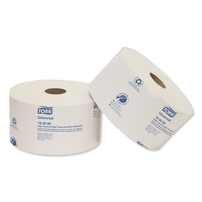 Tork Universal High Capacity Bath Tissue with OptiCore, Septic Safe, 2-Ply, White, 2,000 Sheets/Roll, 12 Rolls/Carton