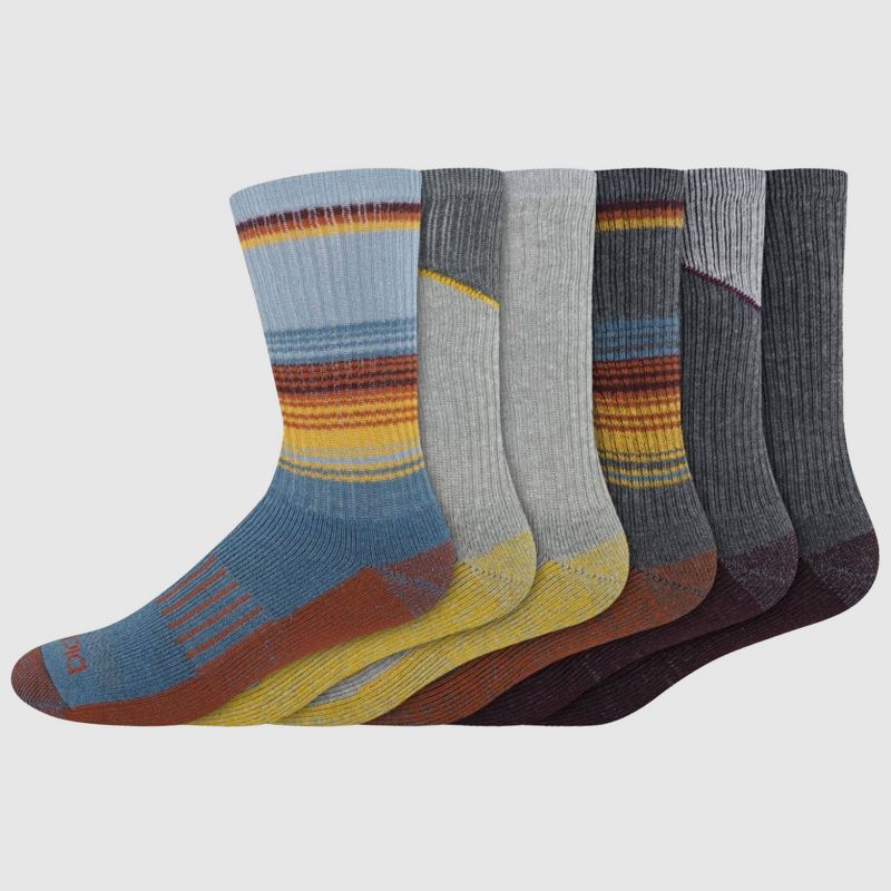 Dickies Men's 6pk Moisture Control Crew Socks - Gray 6-12: Cotton-Polyester Blend, Tagless, Midweight Knit, Machine Washable