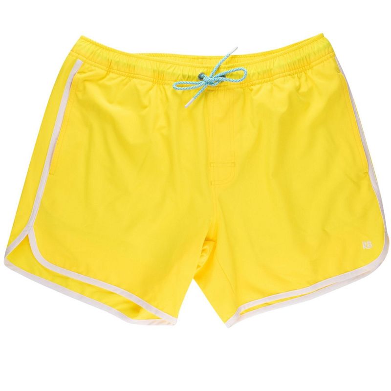 RuggedButts UPF50+ Men's Stretch Dolphin Hem Swim Trunks - Neon Yellow, Men's XL