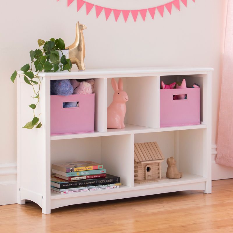 Guiedecraft Kids' Classic Bookshelf - White: Children's Wooden Playroom Shelving Bookcase for Toys, Cube Organizer and Cubby Storage