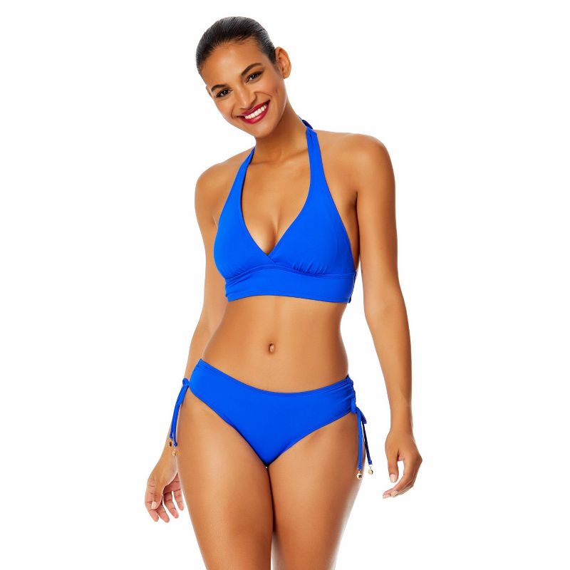 Women's Live In Color Halter Bikini Top-Royal Blue-XS