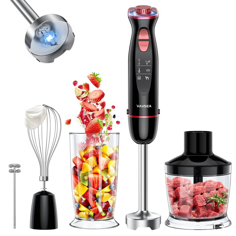VAVSEA Immersion Hand Blender,5-in-1 1100W Multi-Function Handheld Stick Blender with 24-Speed