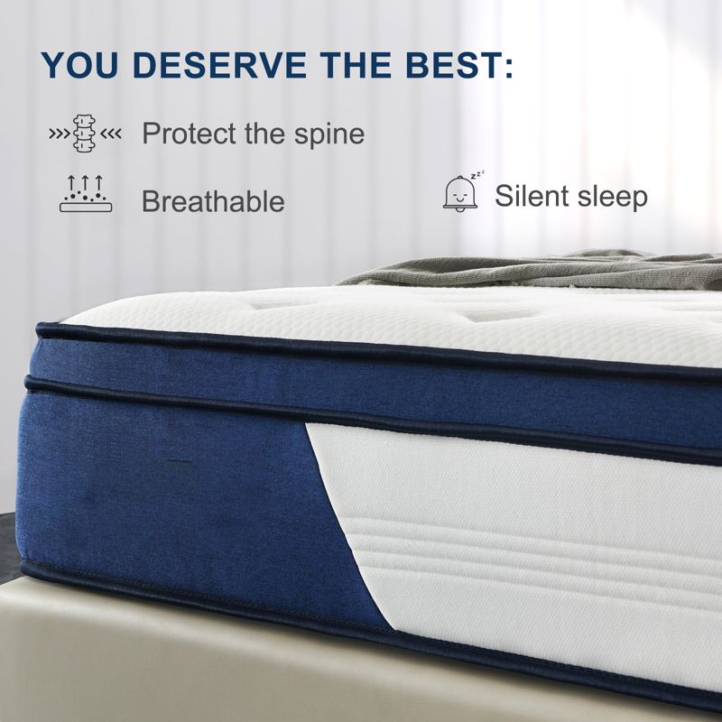Wuleitex store 10 " Queen Comfort Series Pocketed Coil Hybrid Mattress