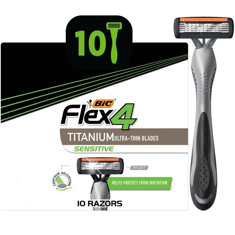 BiC Men's Flex 4 Blades Sensitive Disposable Razors - 10ct