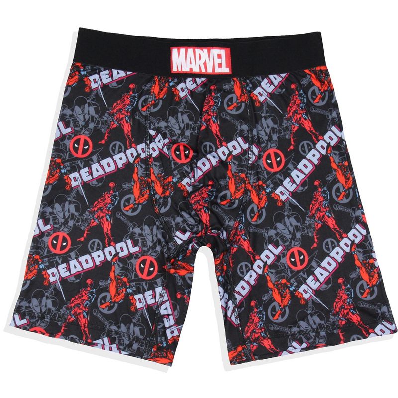 Intimo Marvel Comics Men's Deadpool Allover Tag-Free Boxers Underwear Boxer Briefs (3X) Black
