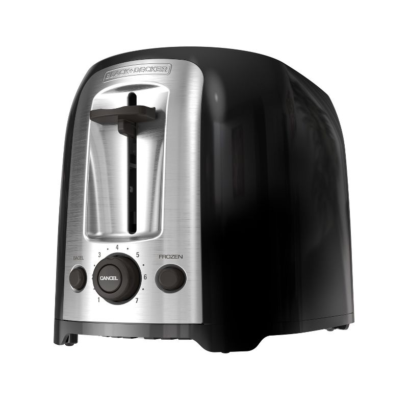 BLACK+DECKER 2-Slice Toaster, TR1278B, Extra Wide Slots, 7 Shade Settings, 850 Watts, Frozen and Bagel Buttons