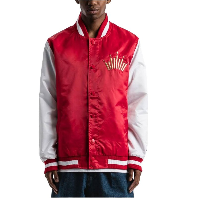 STARTER Mens Budweiser Varsity Jacket, red, Large