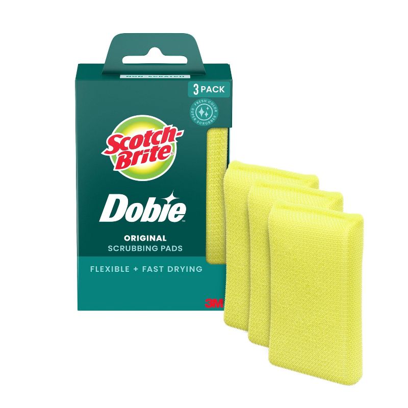 Scotch-Brite Dobie Non-Scratch and Fast-Drying Scrubbing Pads - 3ct