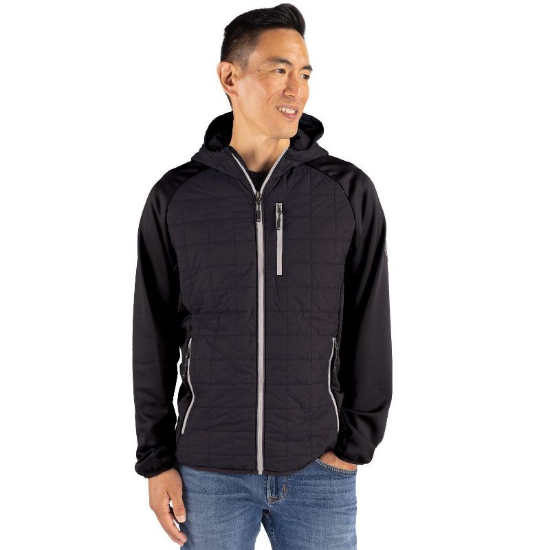 Cutter & Buck Rainier Primaloft Mens Eco Full Zip Hybrid Jacket - Black - XL