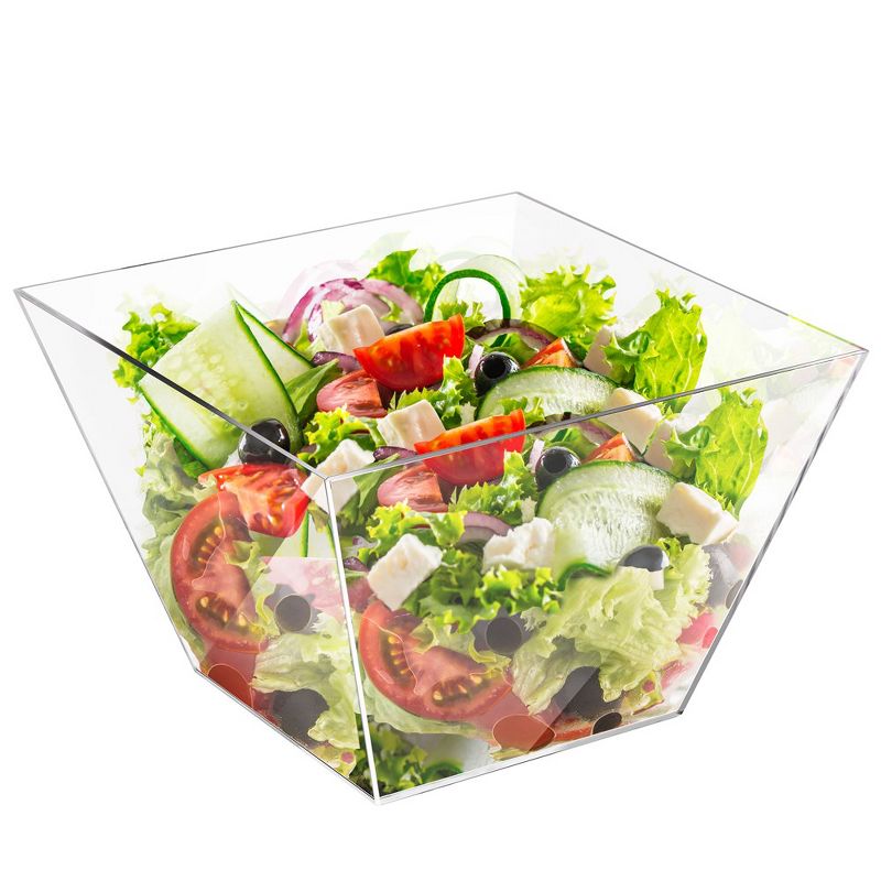 Elavain Elegant Acrylic Salad Bowls, Large Pasta Serving Bowl, Decorative Bowl for Serving Dishes & Home Decor, Clear 216 oz