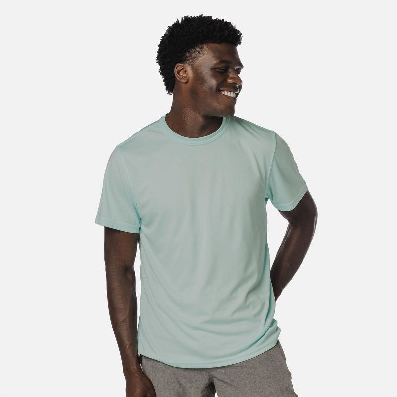 Vapor Apparel Men's UPF 50+ UV Sun Protection Solar Short Sleeve T-Shirt - Seagrass, Medium